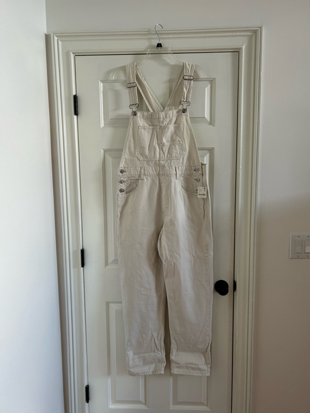 Free People - We The Free Ziggy Cream Denim Overalls